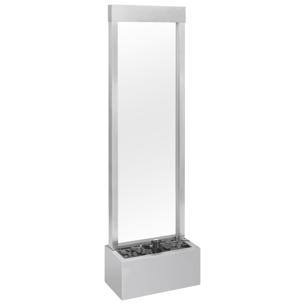 Fantana de gradina vidaXL, Otel inoxidabil, 46 x 24 x 150 cm, Argintiu