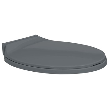 Capac de WC cu inchidere silentioasa, vidaXL, Polipropilena, 46 x 34 cm, Gri Capac de WC cu inchidere silentioasa, vidaXL, Polipropilena, 46 x 34 cm, Gri