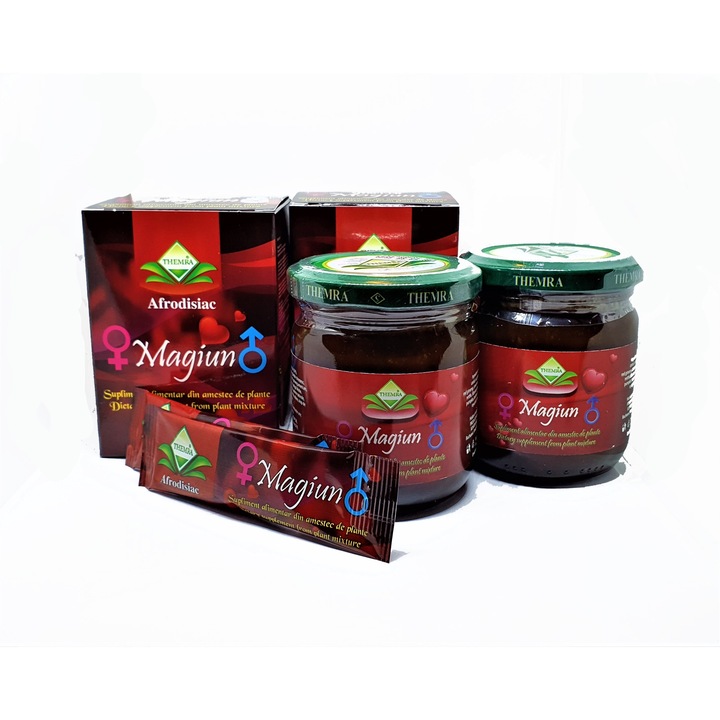 Themra Magiun, Afrodiziákum, Potencianövelő, 100% Természetes, Uniszex, Készlet (2 x 240 g + 2 tasak 12 g)