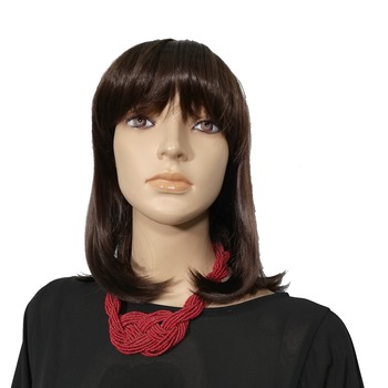 Peruca dama, fibra sintetica, cu aspect natural, saten ciocolatiu Peruca dama, fibra sintetica, cu aspect natural, saten ciocolatiu