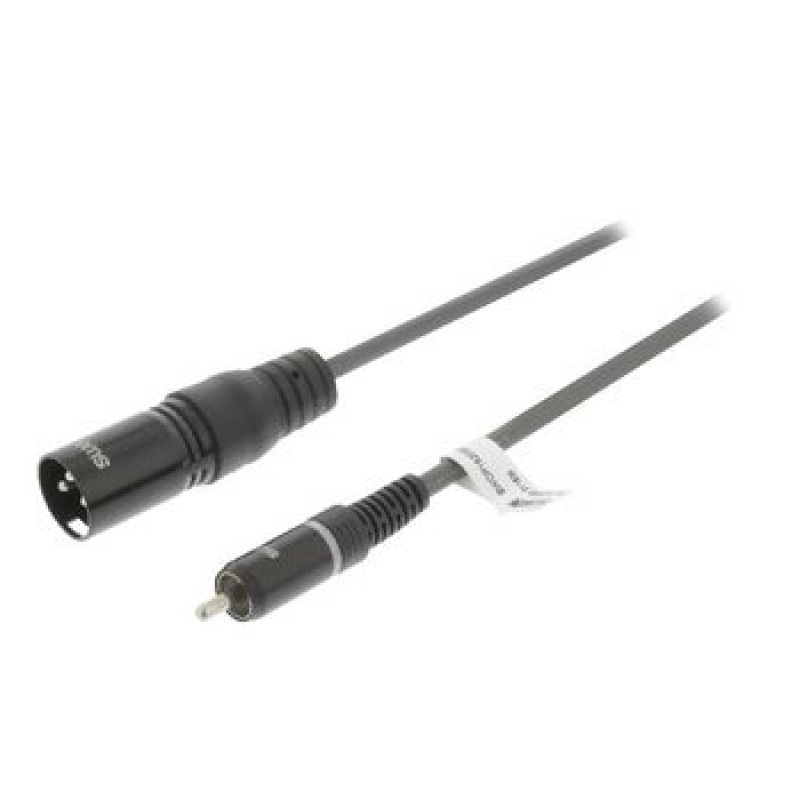 Cablu audio mono XLR 3 x Pin tata - RCA tata Sweex, 3 m, conductor cupru