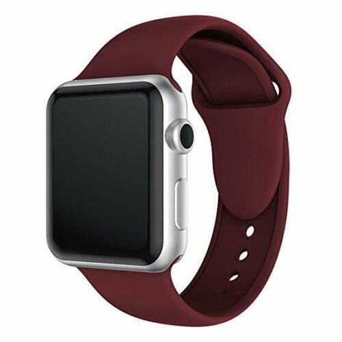 Curea Silicon pentru Apple Watch, Sport Band, Compatibila Apple Watch 1/2/3/4/5/6, Dark Red, 40 mm