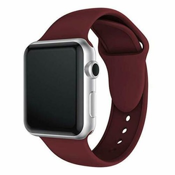 Curea Silicon pentru Apple Watch, Sport Band, Compatibila Apple Watch 1/2/3/4/5/6, Dark Red, 40 mm Curea Silicon pentru Apple Watch, Sport Band, Compatibila Apple Watch 1/2/3/4/5/6, Dark Red, 40 mm