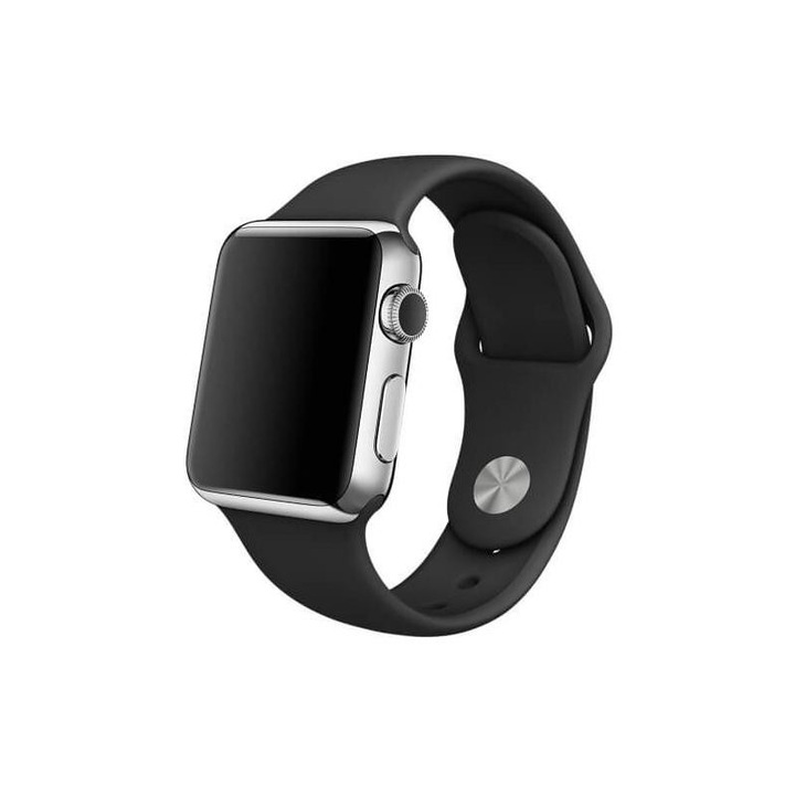 Curea Silicon pentru Apple Watch, Sport Band, Compatibila Apple Watch 1/2/3/4/5/6, Negru, 44 mm