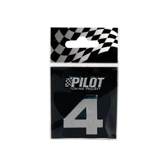 Ornament auto numarul 4, cromat, 28 mm