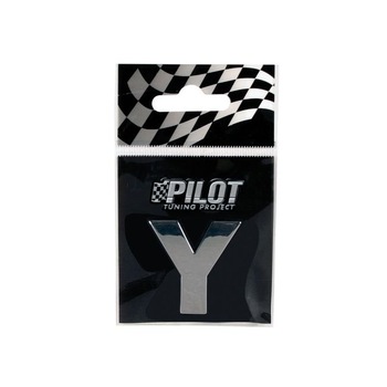 Ornament auto 3D, litera Y, 28 mm, cromat Ornament auto 3D, litera Y, 28 mm, cromat