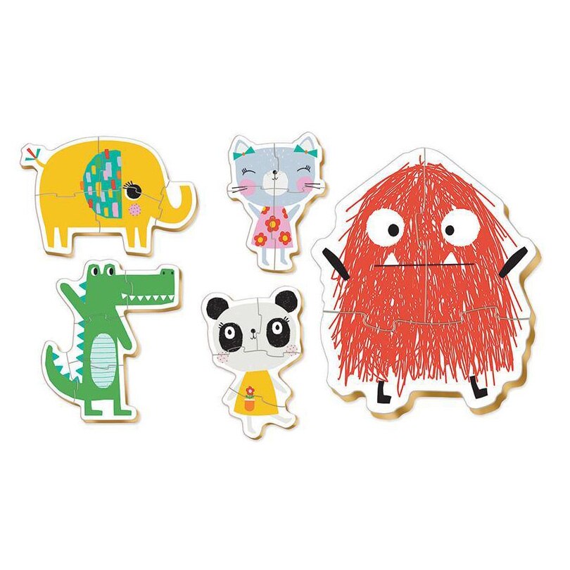 Educa Puzzle Battle Animals - Gioco Di Società Con 16 Puzzle Da 9 Pezzi Per Bambini Dai 4 Anni