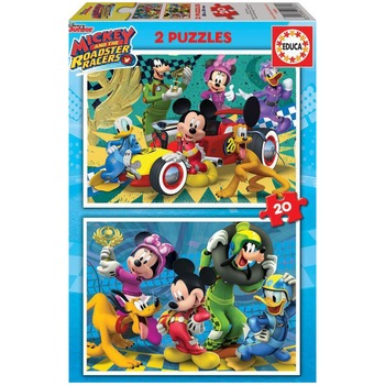 Puzzle Educa - Disney Mickey Mouse and the Roadster Racers, 2x20 piese