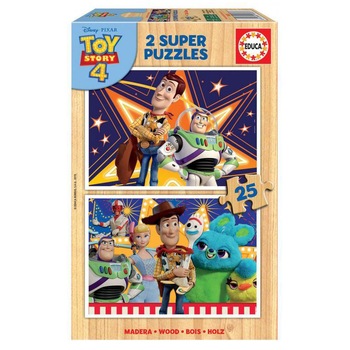 Puzzle 2 in 1 Educa - Toy Story 4, 2x25 piese Puzzle 2 in 1 Educa - Toy Story 4, 2x25 piese