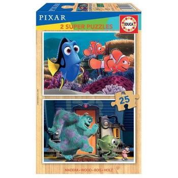 Puzzle 2 in 1 Educa - Pixar, 2x25 piese Puzzle 2 in 1 Educa - Pixar, 2x25 piese