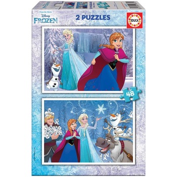 Puzzle 2 in 1 Educa - Disney Frozen, 2x48 piese