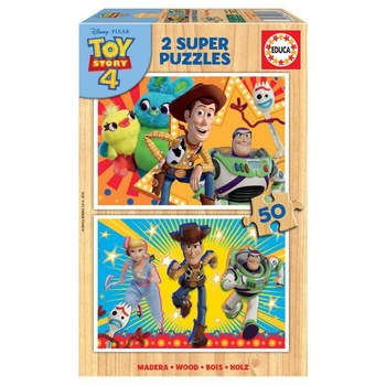Puzzle 2 in 1 Educa - Toy Story 4, 2x50 piese Puzzle 2 in 1 Educa - Toy Story 4, 2x50 piese