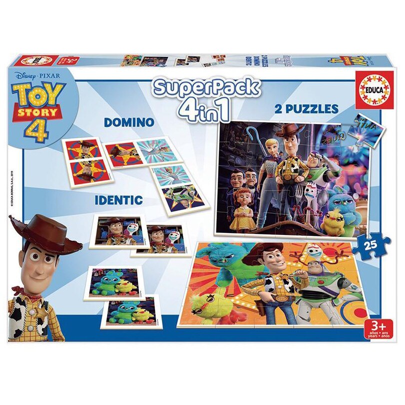 Puzzle 4 in 1 Educa - Toy Story 4, 2 x Puzzle, Domino, Identic Memo