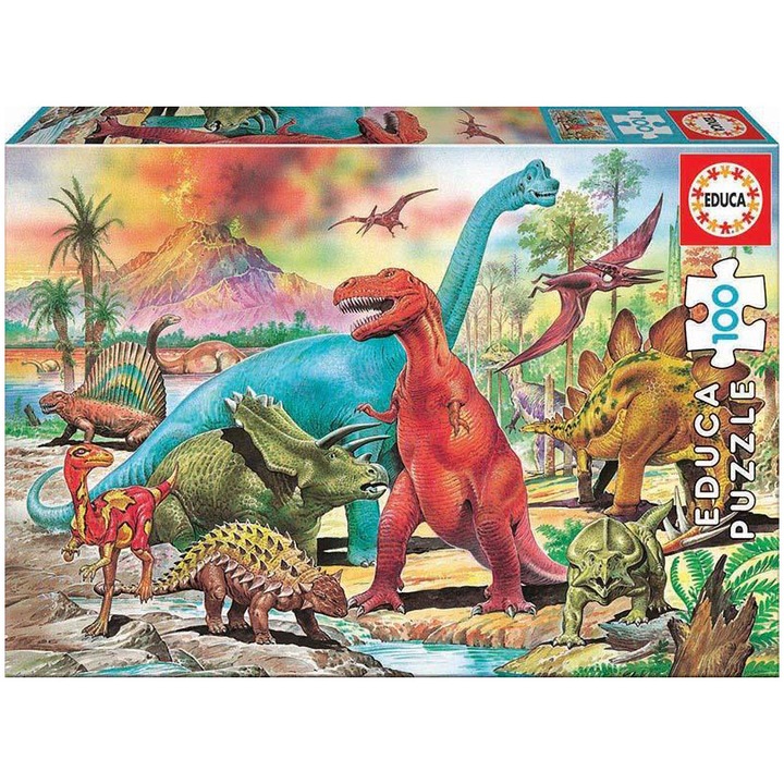 Пъзел Educa - Dinosaurs, 100 части