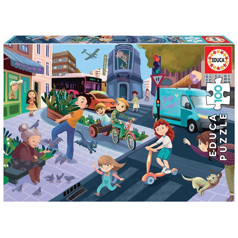 Puzzle Educa - In the city, 100 piese