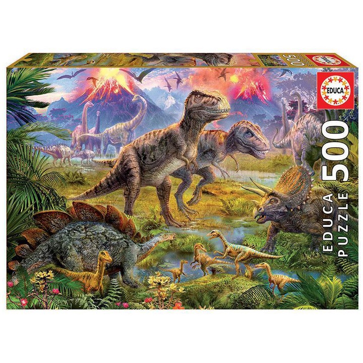 Пъзел Educa - Dinosaurs gathering, 500 части