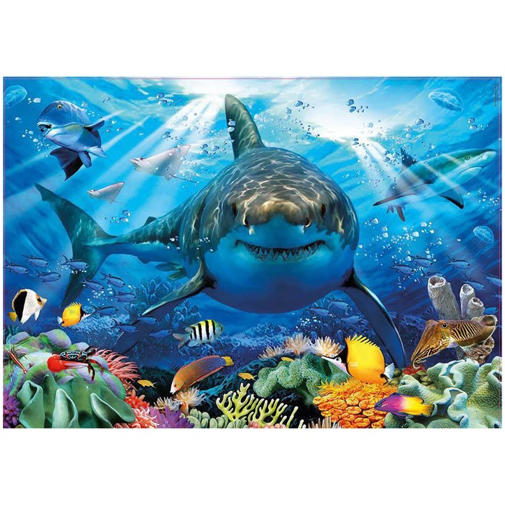 Пъзел Educa - Great white shark, 500 части