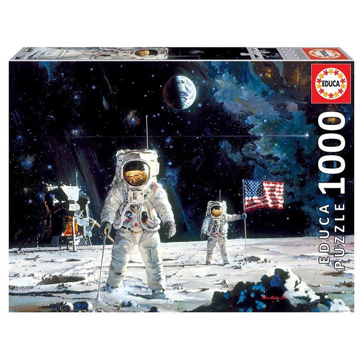 Пъзел Educa - Robert McCall, First men on the moon, 1000 части