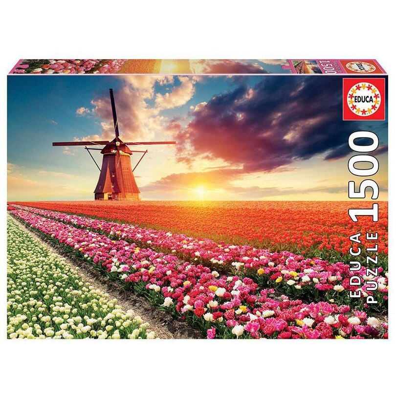 Puzzle Educa - Tulips landscape, 1500 piese