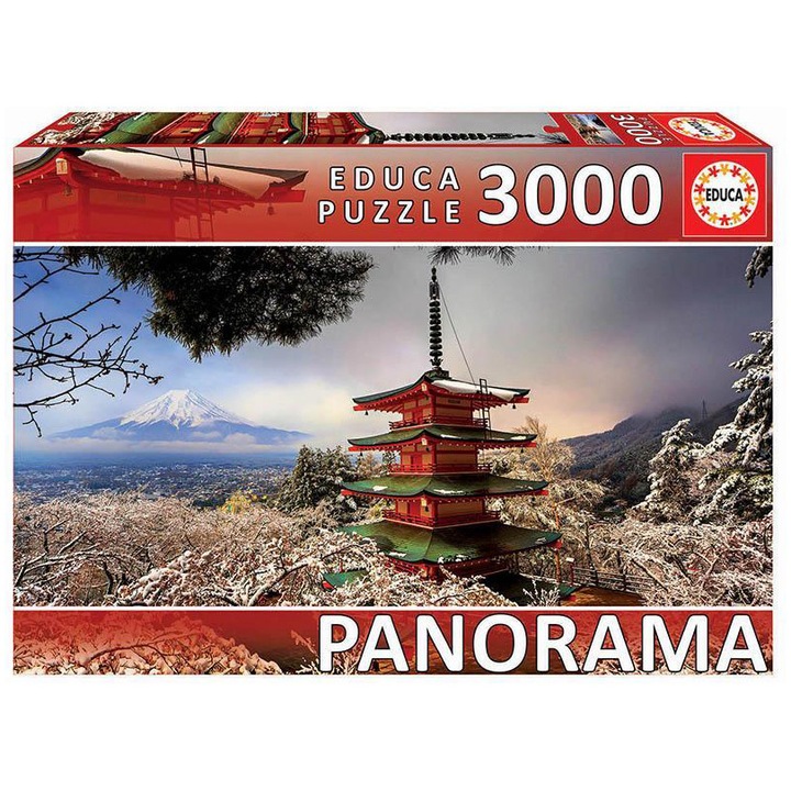 Пъзел Educa - Mount Fuji and Chureito Pagoda, 3000 части