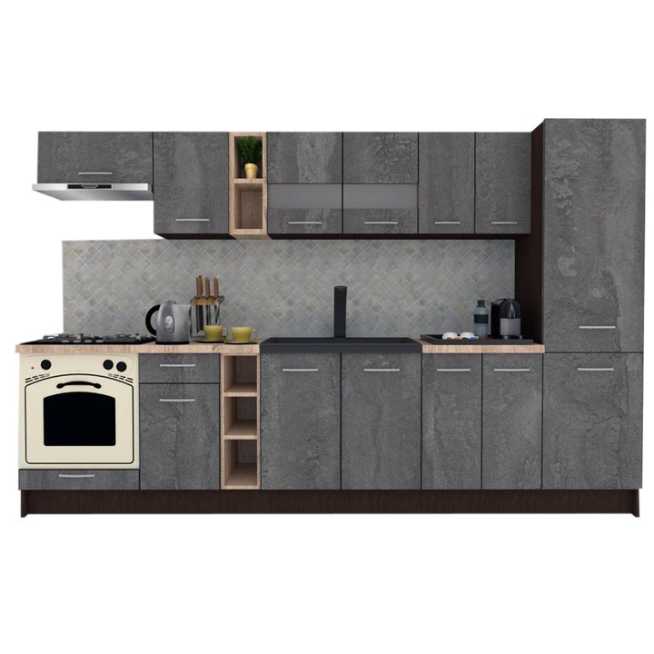 Set Bucatarie Marina New 310 A, Wenge / Decor K352, 310 x 195,5 x 60 cm
