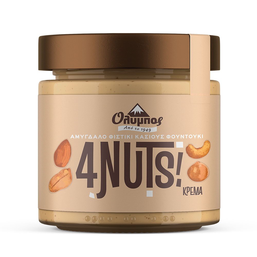 Unt de mix alune si nuci 100%, natural, fara aditivi, zahar, conservanti, 200g Olympos