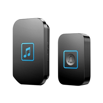 Sonerie Wireless A86 inteligenta Fara Fir Distanta 300m 60 de tonuri Rezistenta la apa Negru Sonerie Wireless A86 inteligenta Fara Fir Distanta 300m 60 de tonuri Rezistenta la apa Negru
