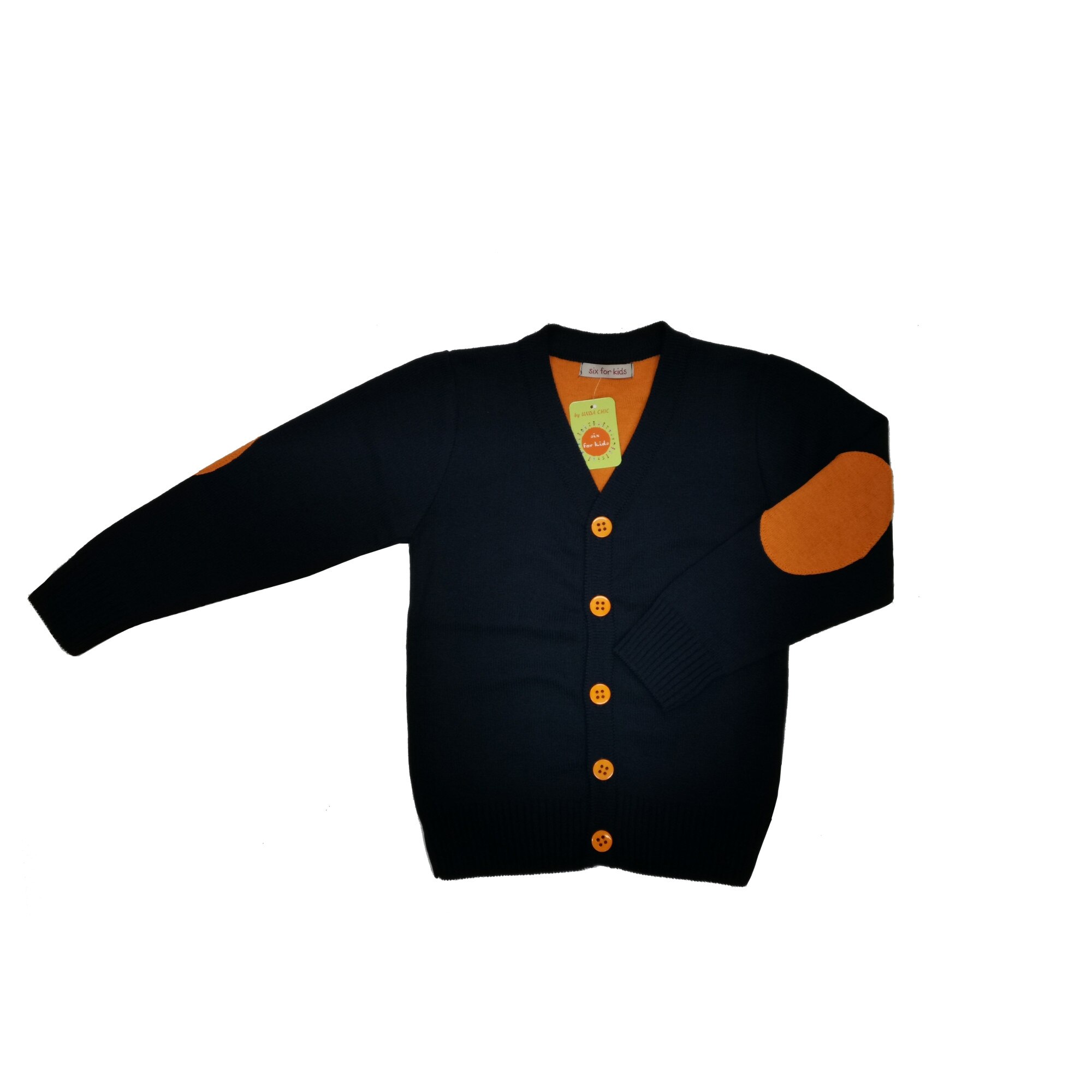 Cardigan Dorel bleumarin cu portocaliu