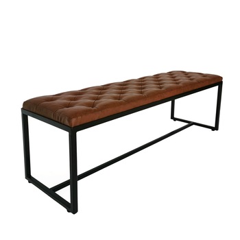 Bancuta, Be mad , metal/tapitat, piele sintetica, maro, 110 × 36 × 47 cm Bancuta, Be mad , metal/tapitat, piele sintetica, maro, 110 × 36 × 47 cm