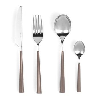 Set tacamuri 24 piese, Luigi Ferrero Norsk FR-2441CS, inox, maro deschis Set tacamuri 24 piese, Luigi Ferrero Norsk FR-2441CS, inox, maro deschis