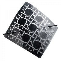 Accesoriu perdea/draperie stil brosa ,negru/argintiu metal cu model imprimat