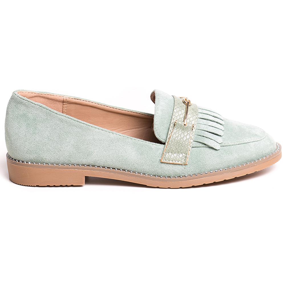 Pantofi dama Foue cu franjuri, Verde, Verde