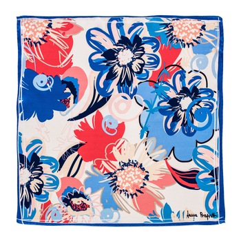 Esarfa matase S Flower Kiss blue Esarfa matase S Flower Kiss blue