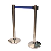 Set 2 bucati stalpi delimitare cu banda retractabila albastra