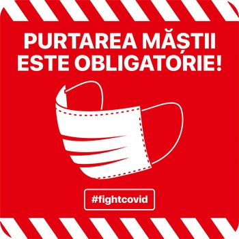 Autocolant informativ Covid-19,  Autocolant informativ Covid-19,