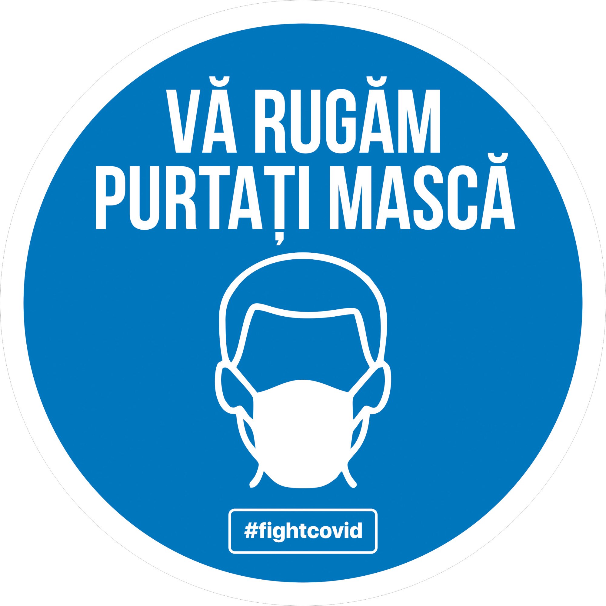 Autocolant informativ Covid-19, 