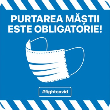 Autocolant informativ Covid-19,  Autocolant informativ Covid-19,