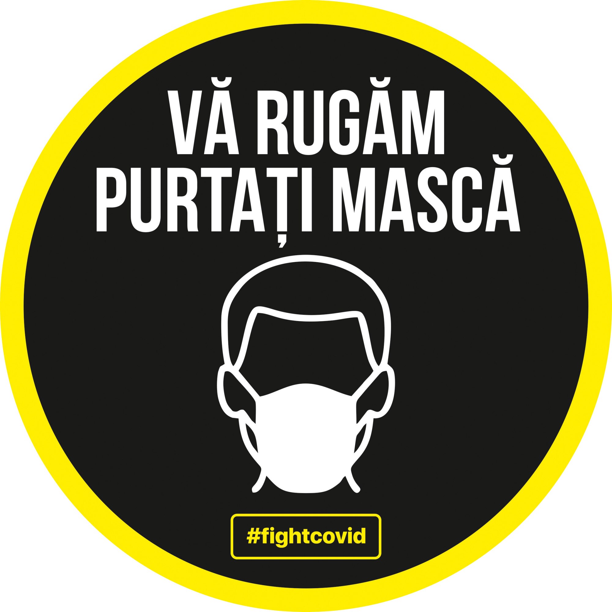 Autocolant informativ Covid-19, 