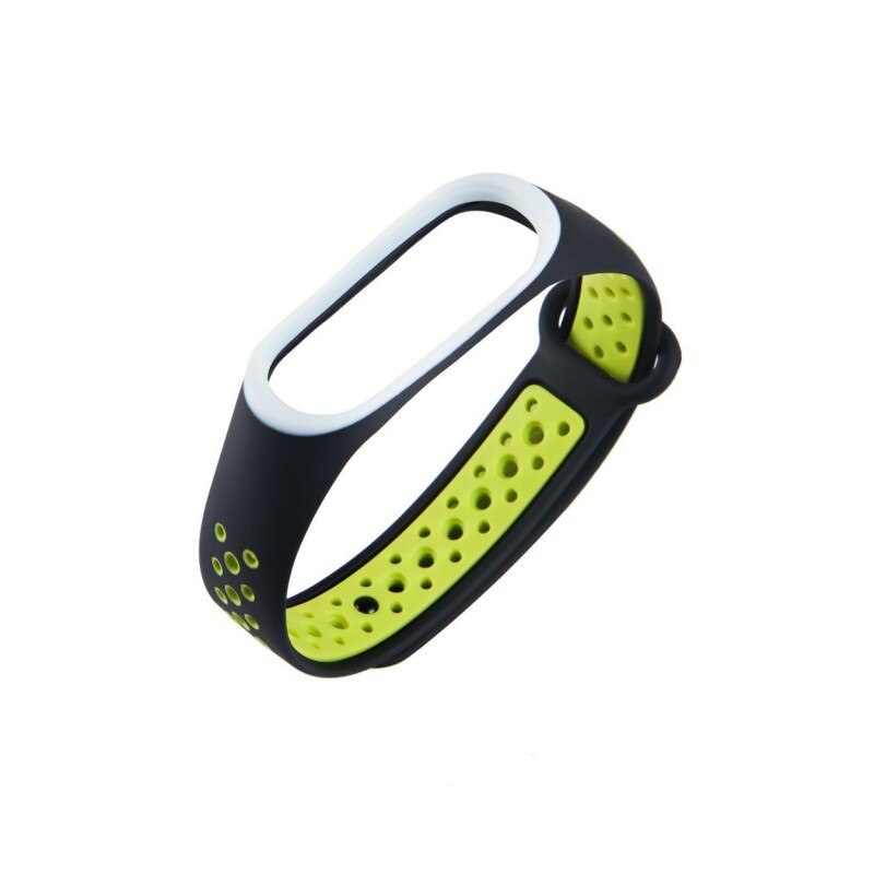 Curea Compatibila Xiaomi Mi Band 3 / Mi Band 4 ,silicon, Dots Negru Verde
