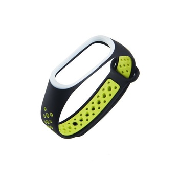 Curea Compatibila Xiaomi Mi Band 3 / Mi Band 4 ,silicon, Dots Negru Verde Curea Compatibila Xiaomi Mi Band 3 / Mi Band 4 ,silicon, Dots Negru Verde
