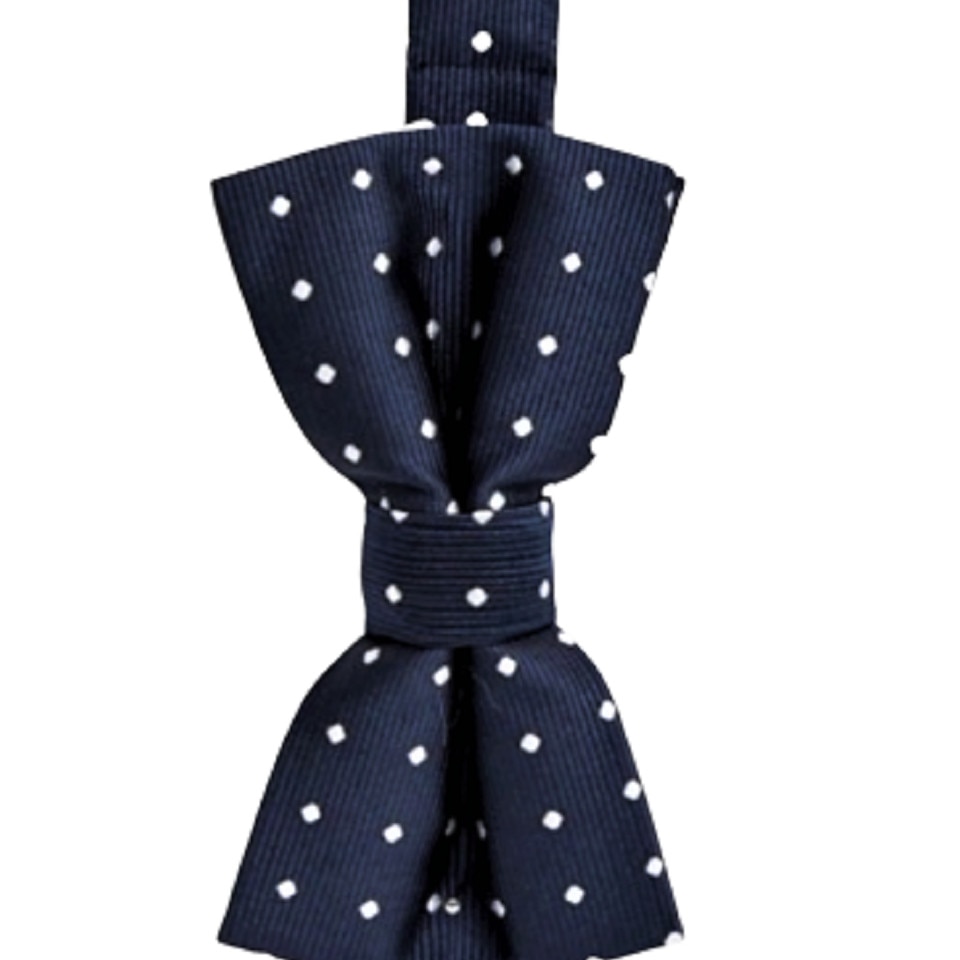 Papion bleumarin, French Connection, model cu romburi albe