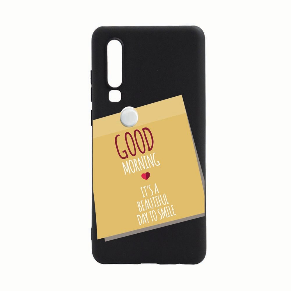 Husa Samsung Galaxy A7 2018, Sticker Good Morning, rezistenta la uzura, anti-alunecare, din silicon Premium, B048