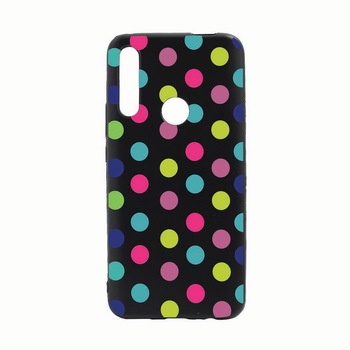 Husa Huawei Y7 2019, Dots Color, rezistenta la uzura, anti-alunecare, din silicon Premium, B061 Husa Huawei Y7 2019, Dots Color, rezistenta la uzura, anti-alunecare, din silicon Premium, B061