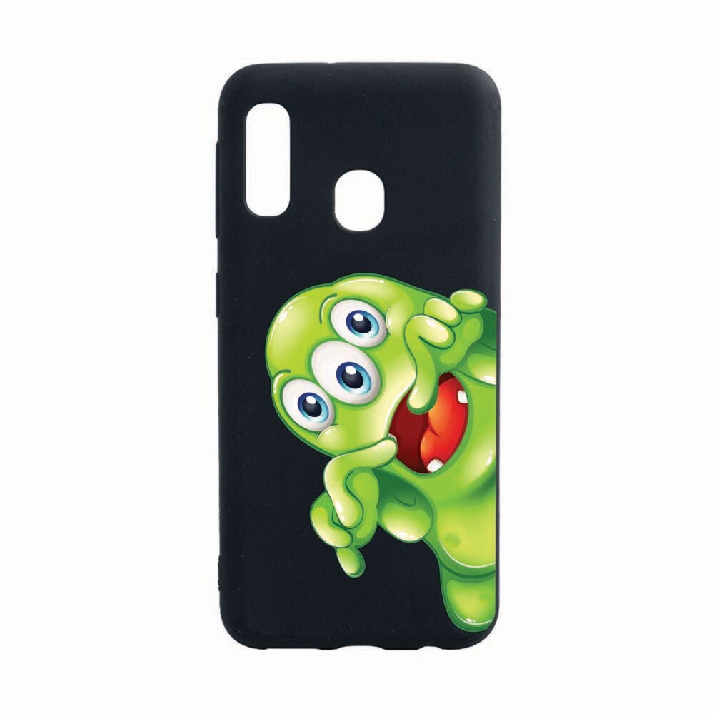 Husa Samsung Galaxy A20E, Green Monster, rezistenta la uzura, anti-alunecare, din silicon Premium, B060