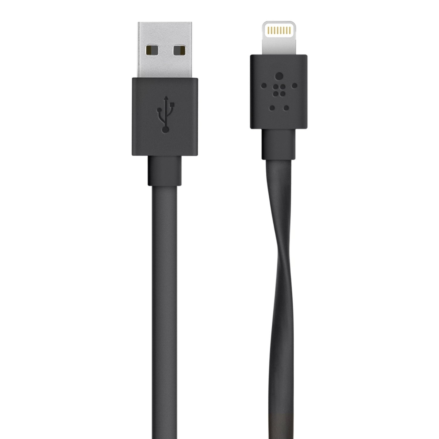 Cablu de date/incarcare Belkin MIXIT UP Flat Lightning la USB, 1.2m, Negru