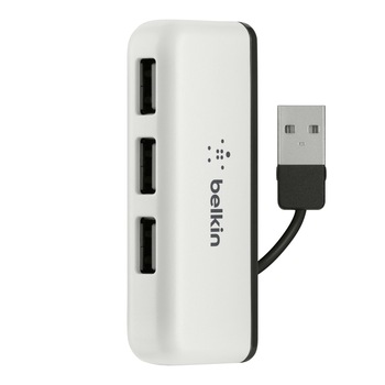 Hub Belkin pentru calatorie, 4 porturi USB 2.0 Hub Belkin pentru calatorie, 4 porturi USB 2.0