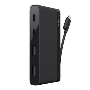 Hub Belkin pentru calatorie, 2 porturi USB-C si 2 porturi USB-A 2.0 Hub Belkin pentru calatorie, 2 porturi USB-C si 2 porturi USB-A 2.0
