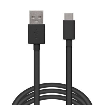 Cablu de date USB Type-C, Delight, 1 m, Silicon, Negru Cablu de date USB Type-C, Delight, 1 m, Silicon, Negru
