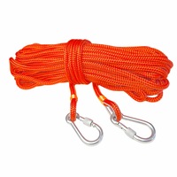 cordelina de 6 mm din poliester cu ambele capete tesute si prevazute cu rodante si carabine din inox pentru activitati outdoor camping casa gradina sau magnet fishing lungime 20 m culoare portocaliu imagen 1_0_
0