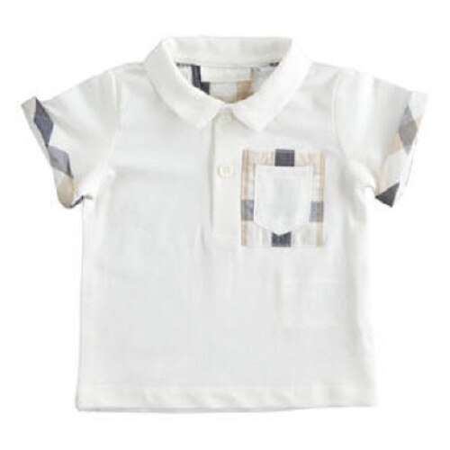 Tricou baieti Sarabanda cu guler, Crem